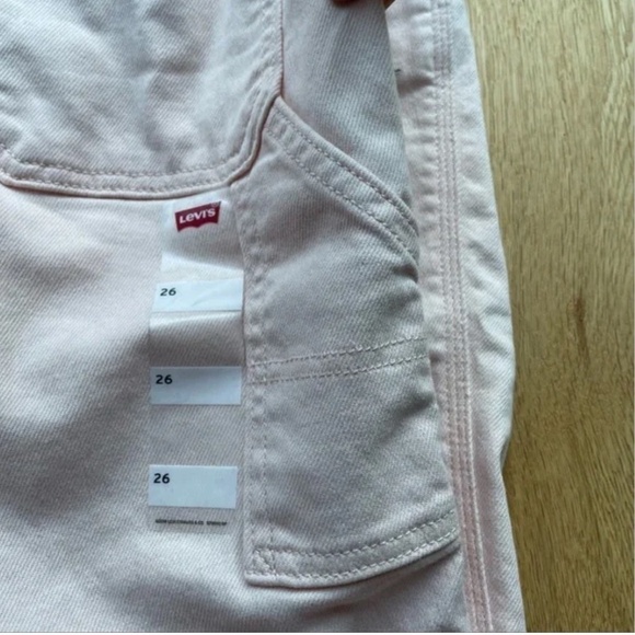 NWT LEVI'S 724 HIGH RISE STRAIGHT CROPPED soft pink -  26 - Picture 12 of 16